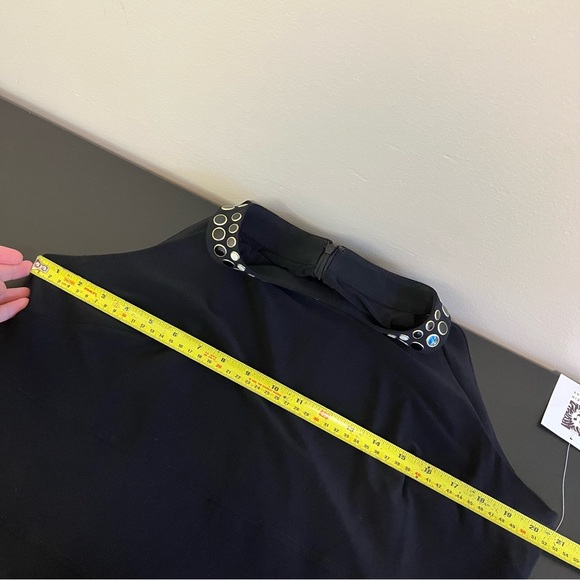 NWT Anne Klein Black Beaded Halter Midi Dresss - Picture 12 of 15